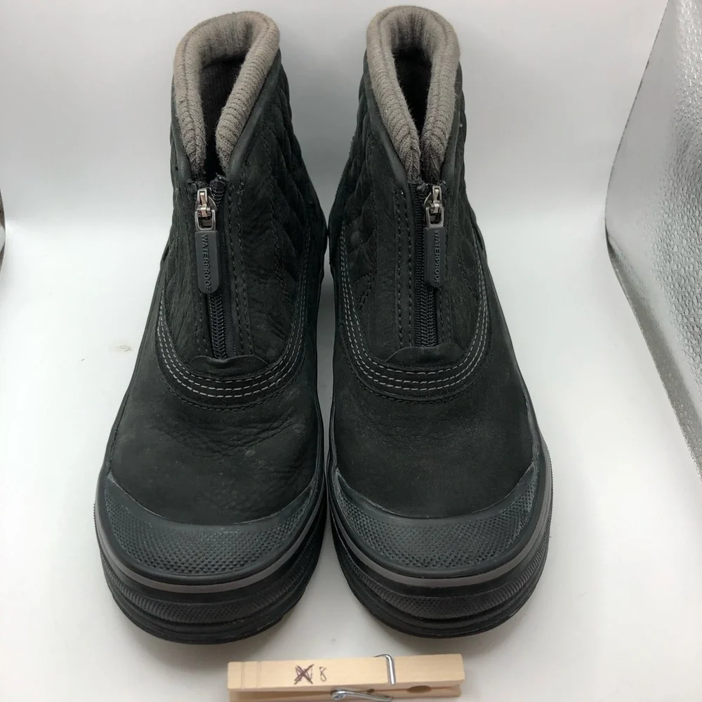Clarks Black Quilted Winter Zip Ankle Boots